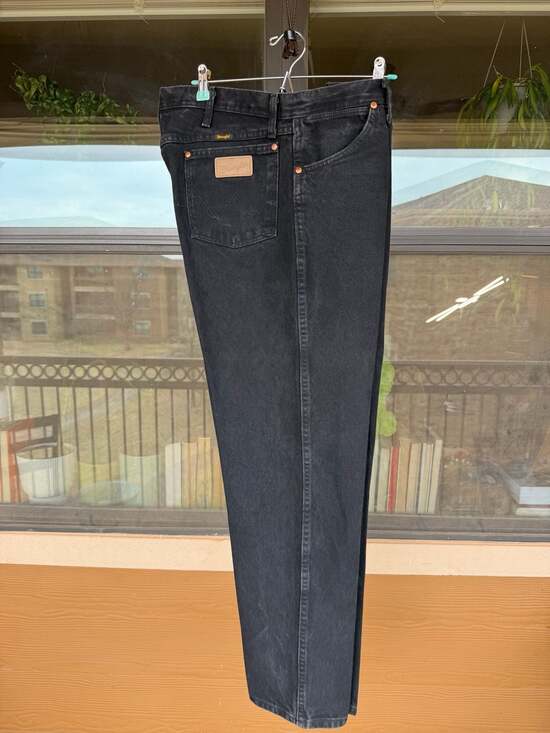 Wrangler Cowboy Cut Original Fit Jeans Black Denim 13MWZWK Men W40 L32 - Picture 10 of 11